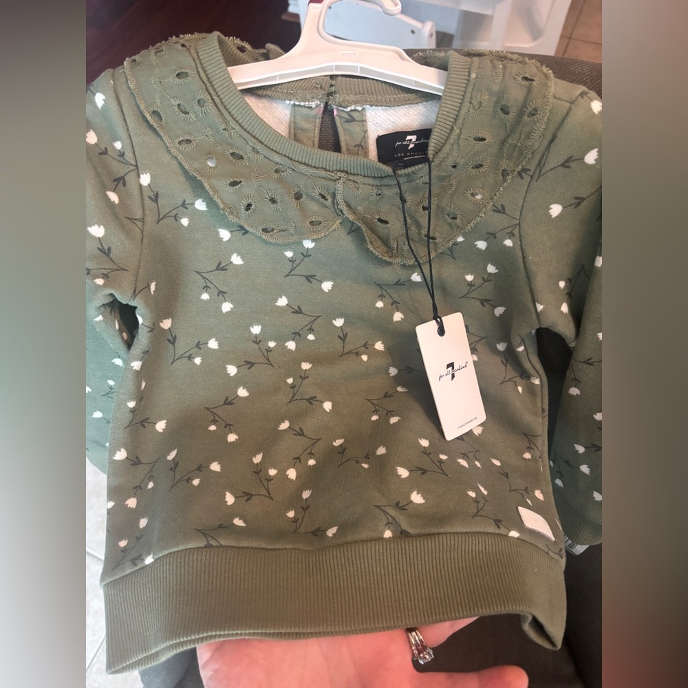 Green Floral Kids Top